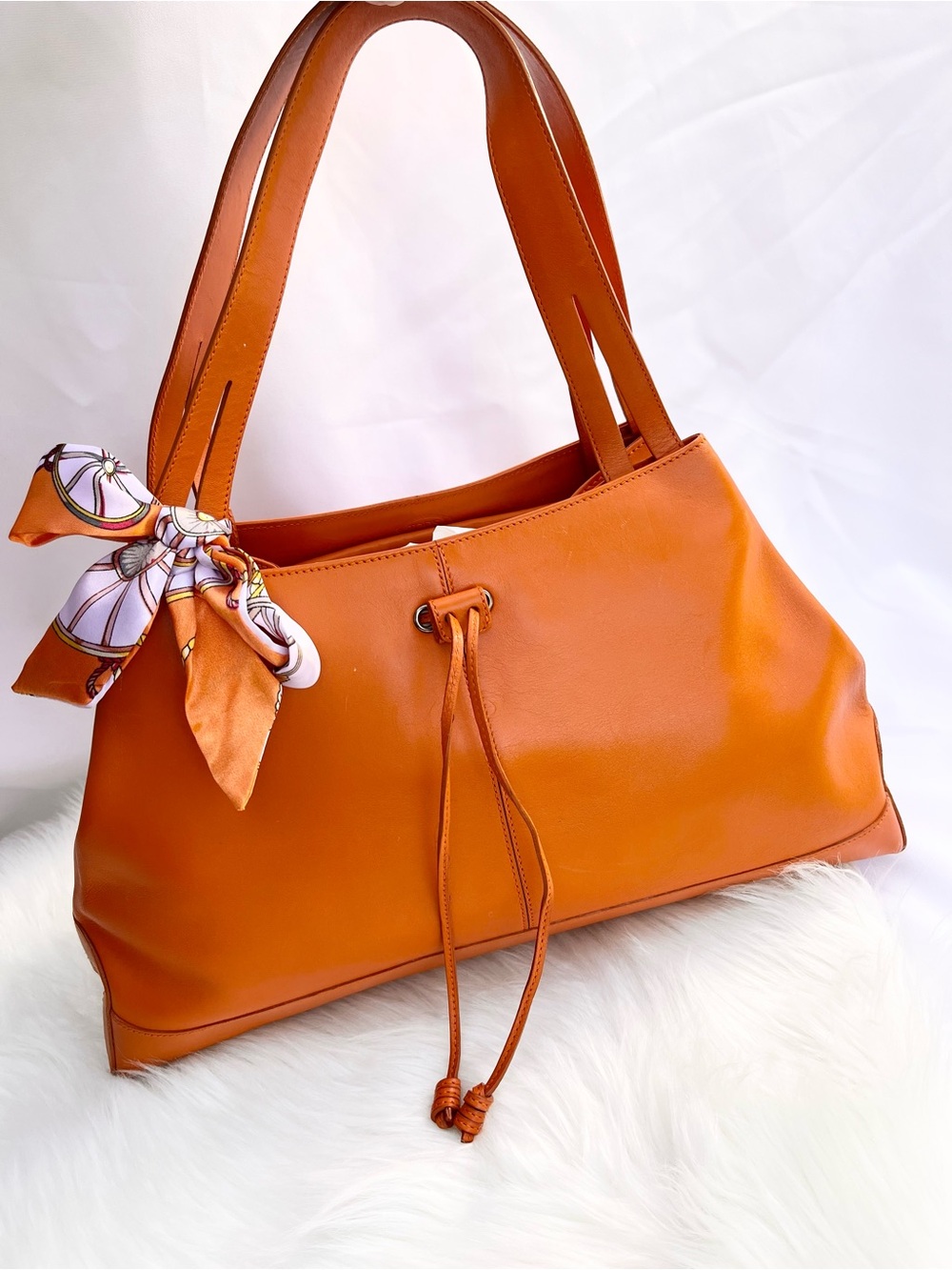Tods Orange Leather Handbag $2600+MSRP